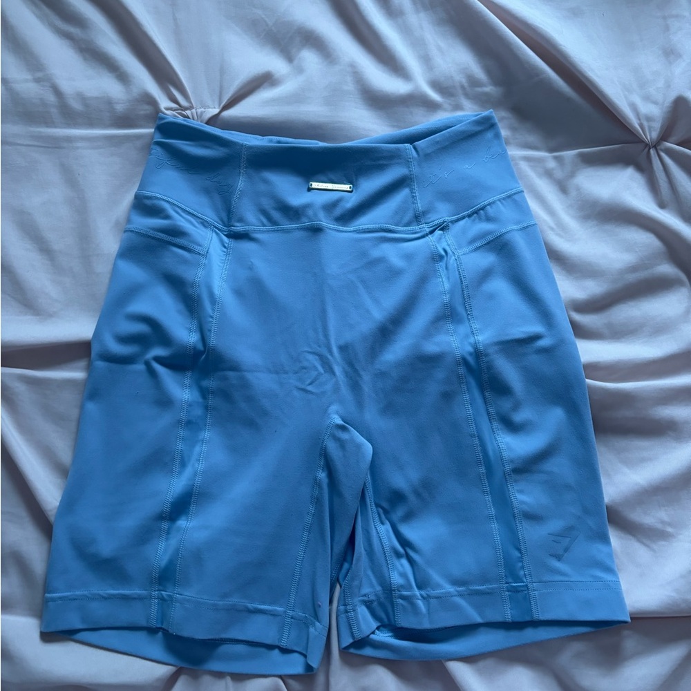 Gymshark High-Waisted Blue Shorts